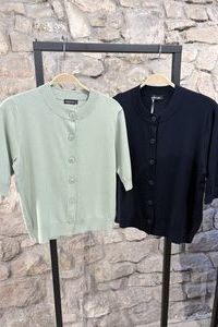 SMARLON Cardigan RN Visc Pa matcha und navy 