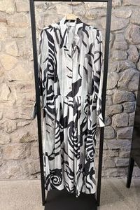 NOEN Kleid Viscoseprint schwarz weiss silber