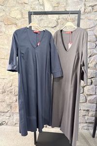 VETONO Kleid lang VN BW PA Ela braun&comma; navy