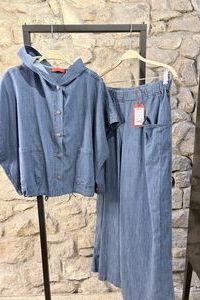 VETONO Kapuzenjacke  &plus; Hose in leichtem Denim