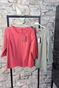 VETONO Bluse RN BW PA Ela rot , oliv